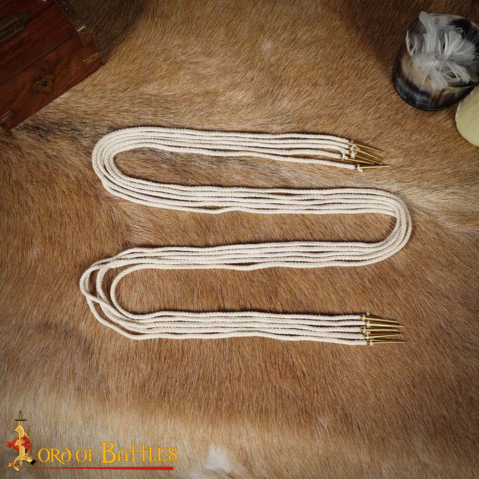 Laces with aiglets 150 cm, set of 5, natural
