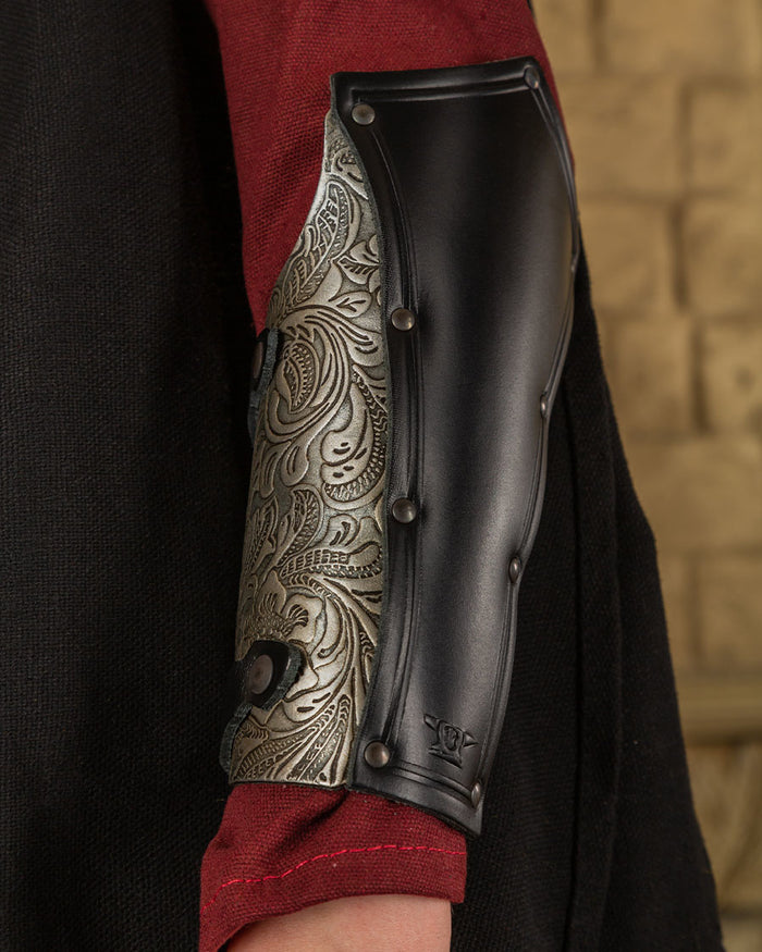 Leather ladies' armour Morgana, black-silver