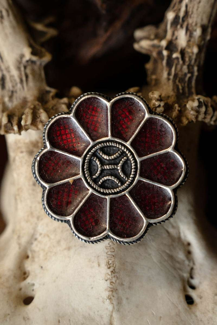 Alamanic rosete fibula, silvered bronze