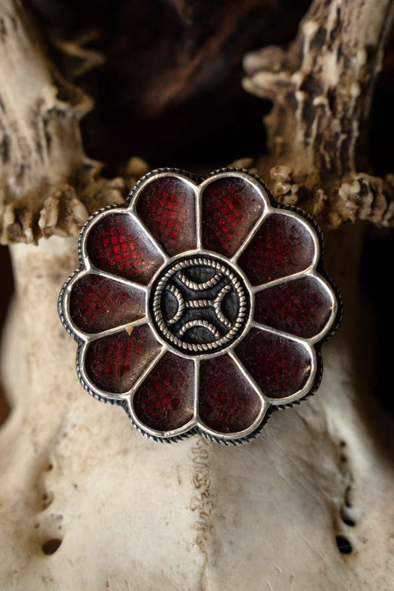 Alemańska fibula rozetowa, posrebrzany brąz