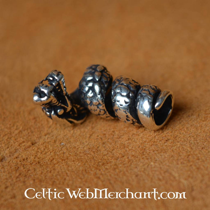 Dragon beard bead, sterling silver