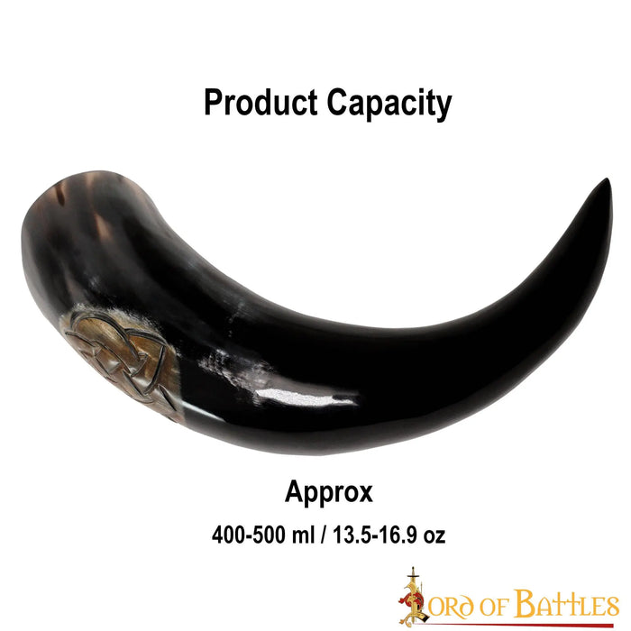 Celtic drinking horn with knot motif, 300-500 ml
