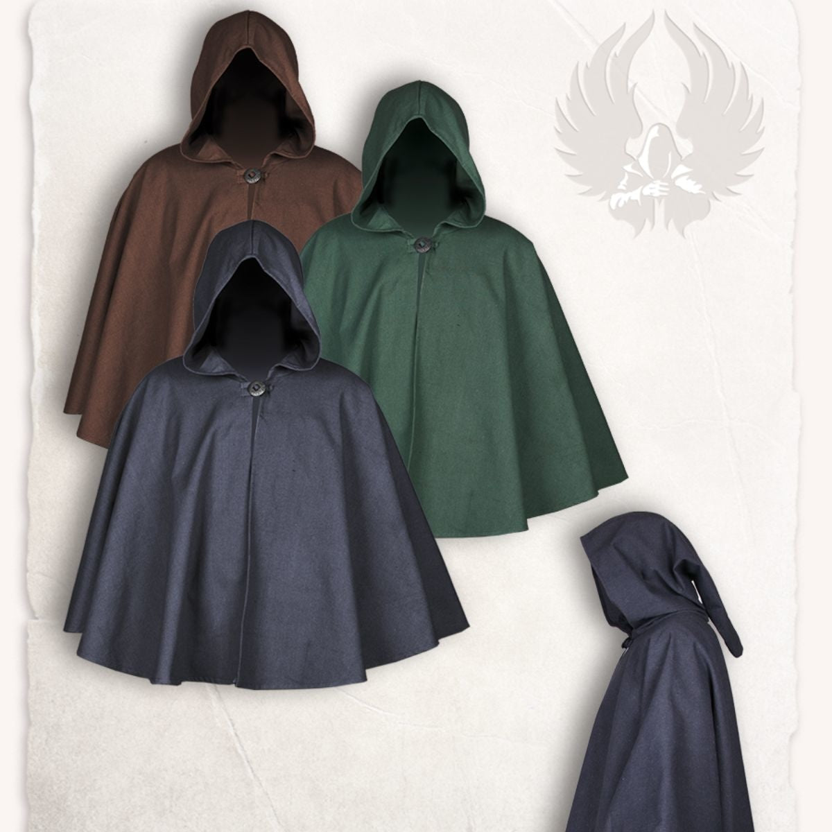 Medieval cape Kim, black