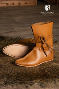 Medieval ankle boots, 13th century