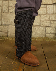 Chainmail greaves Connor, black, 8 mm