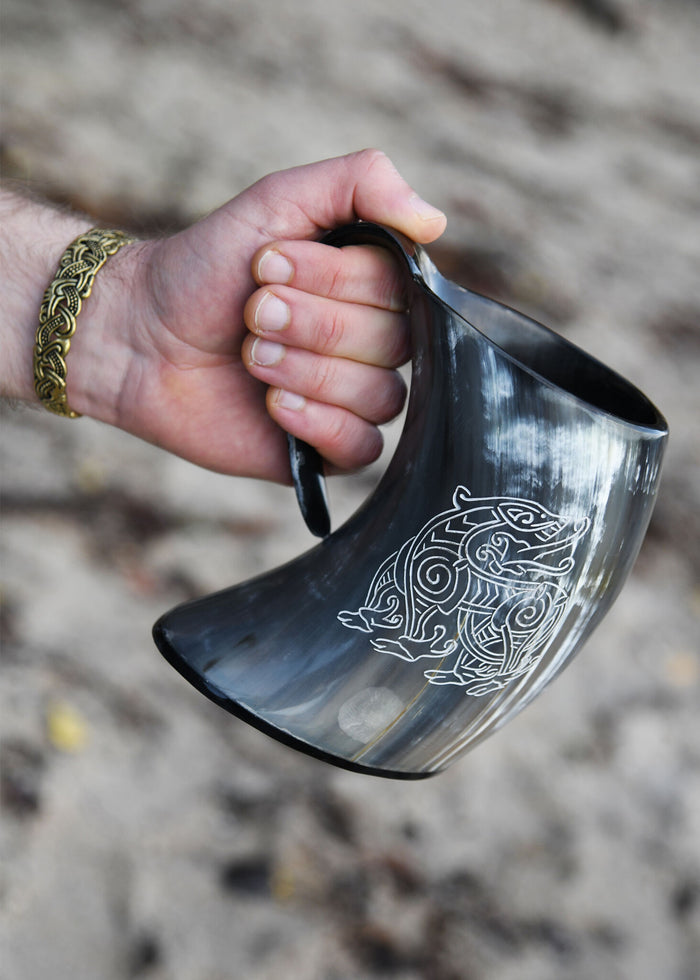 Horn cup, dragon, 650-1000 ml