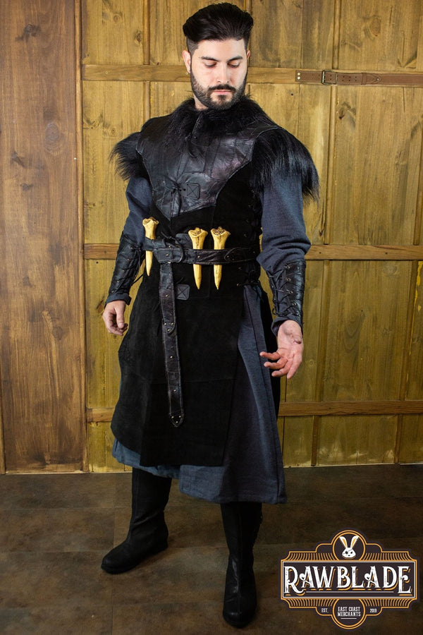 Raven Leather Jerkin, black