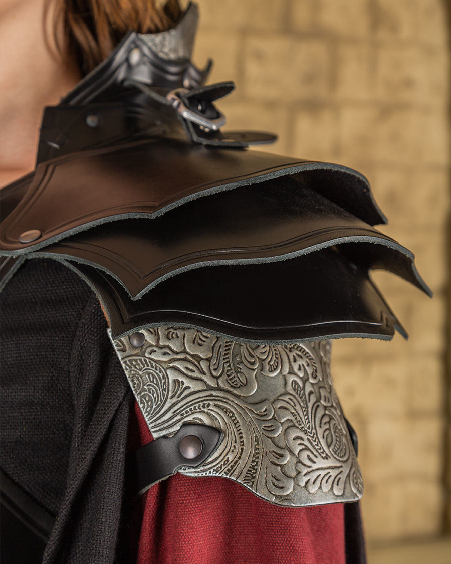 Leather ladies' armour Morgana, black-silver