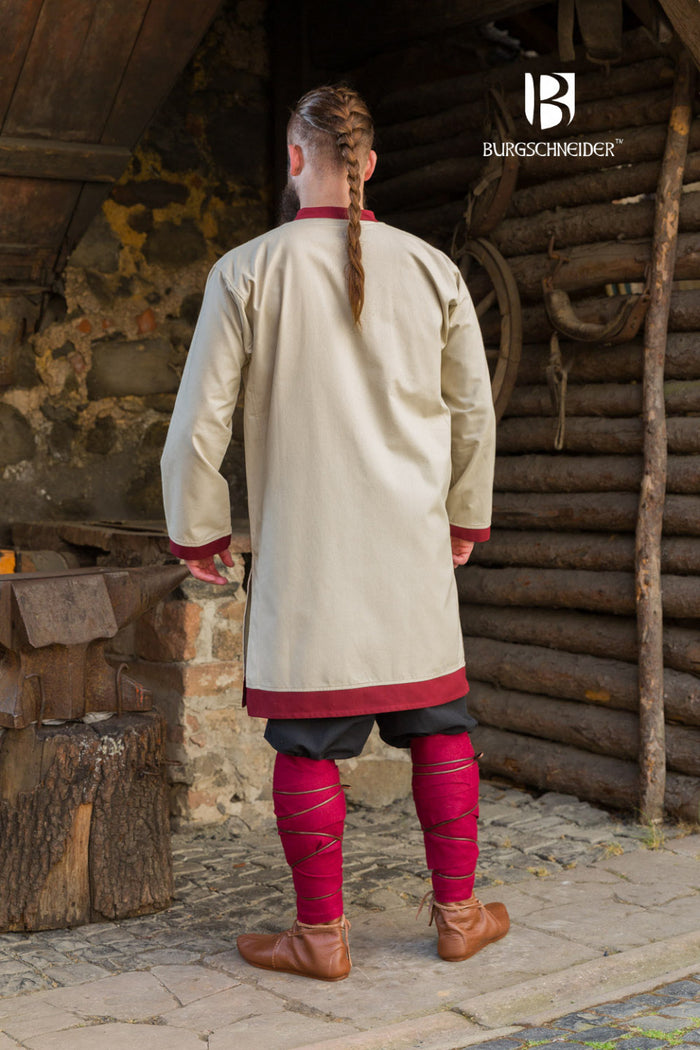 Rusvik Viking tunic Tobiasz, natural-burgundy