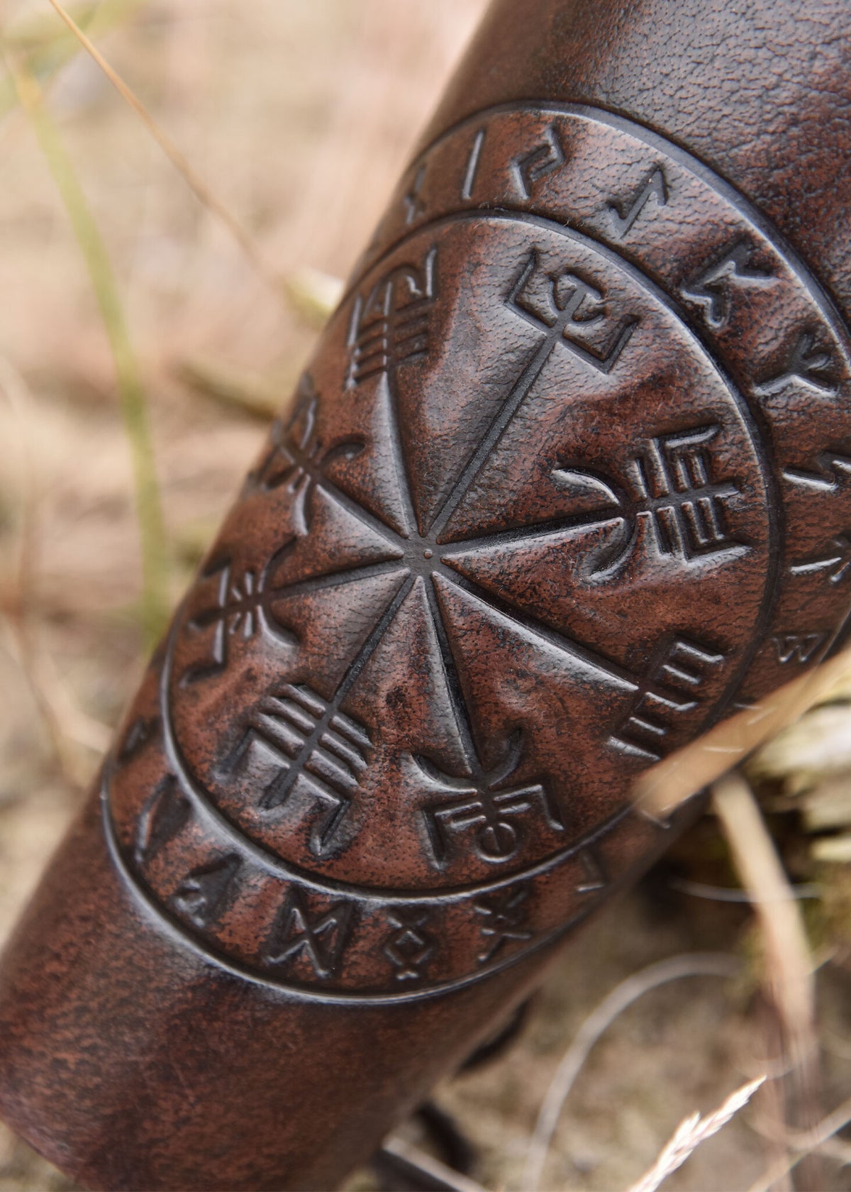 Vegvisir leather bracers, underarm guards