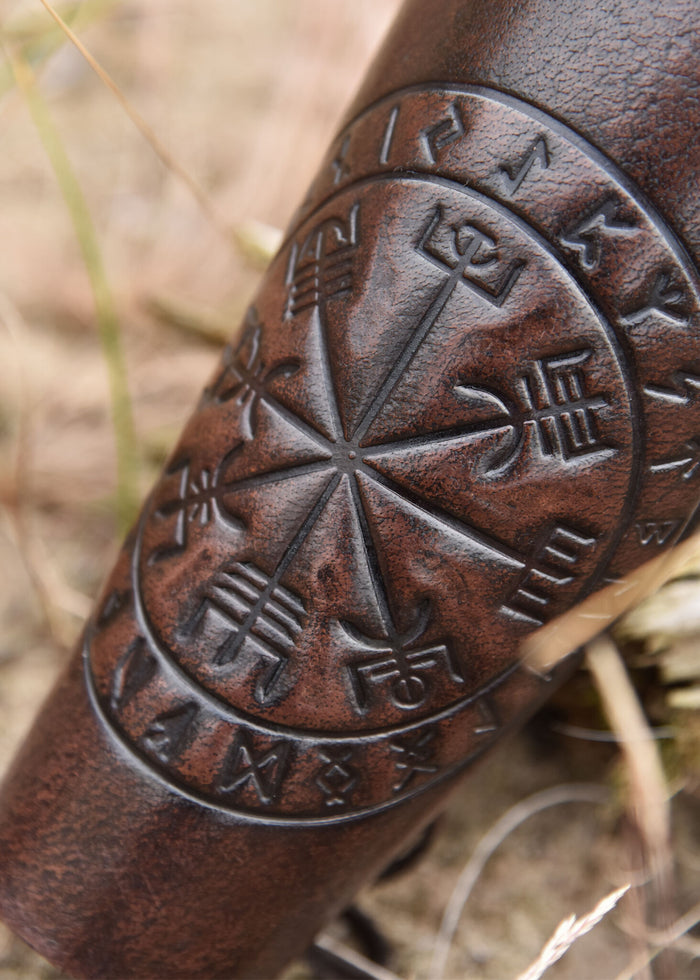Vegvisir leather bracers, underarm guards