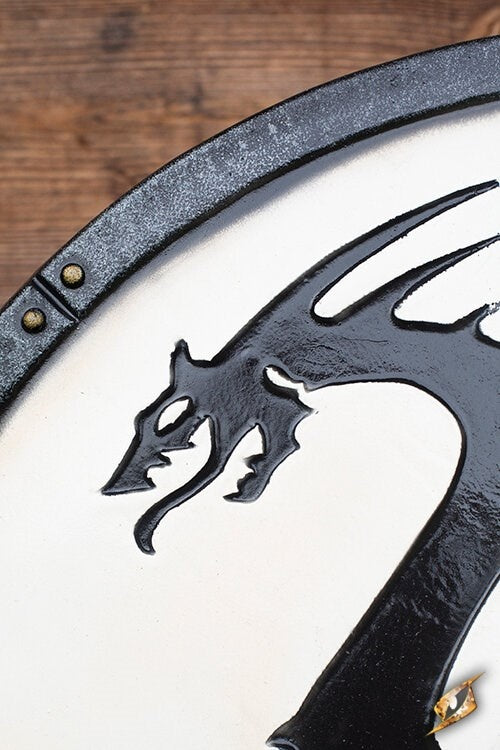 LARP Viking dragon shield white