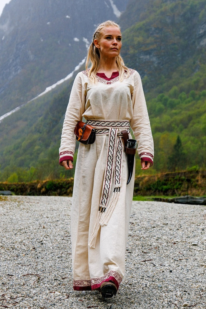 Viking dress Lagertha, natural-red