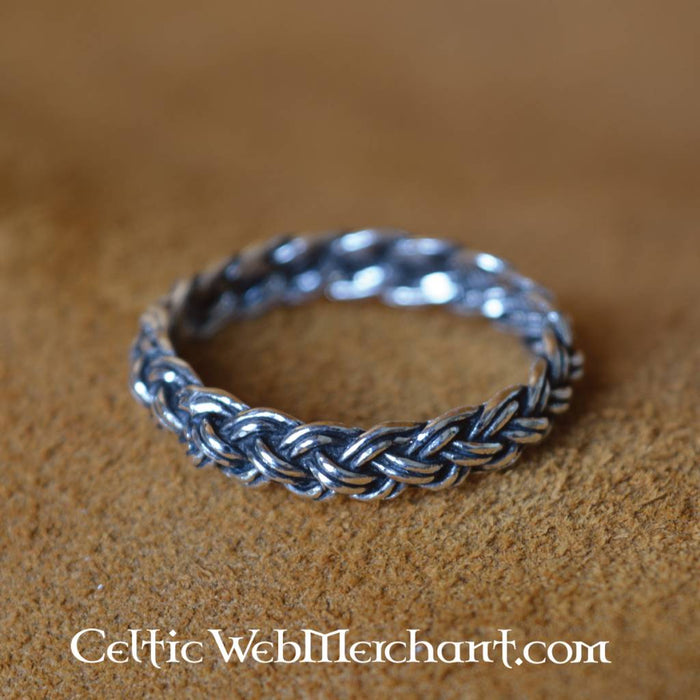 Viking ring with knot pattern, sterling silver