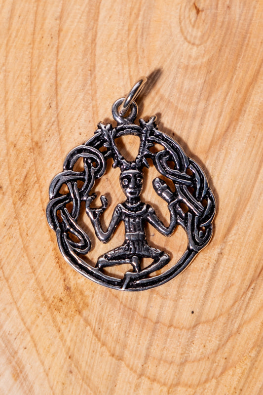 Cernunnos pendant, sterling silver