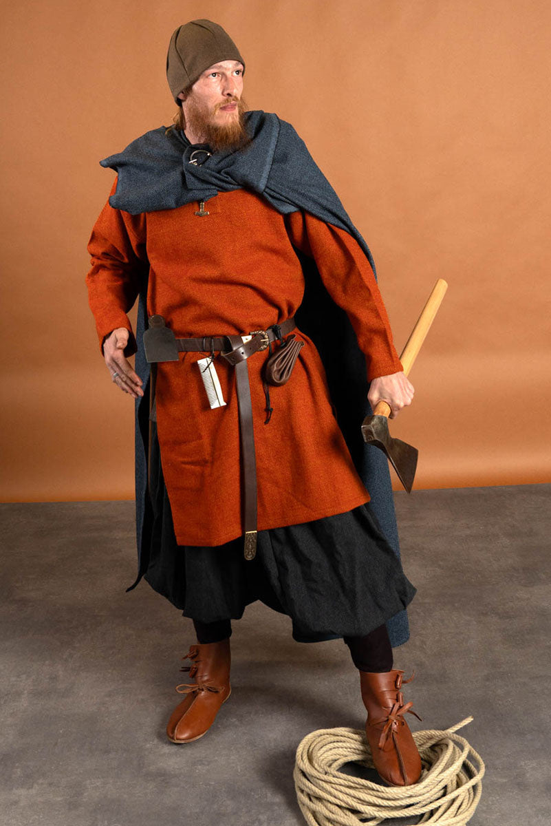 Medieval tunic diamond twill tunic, 100% wool, orange-red