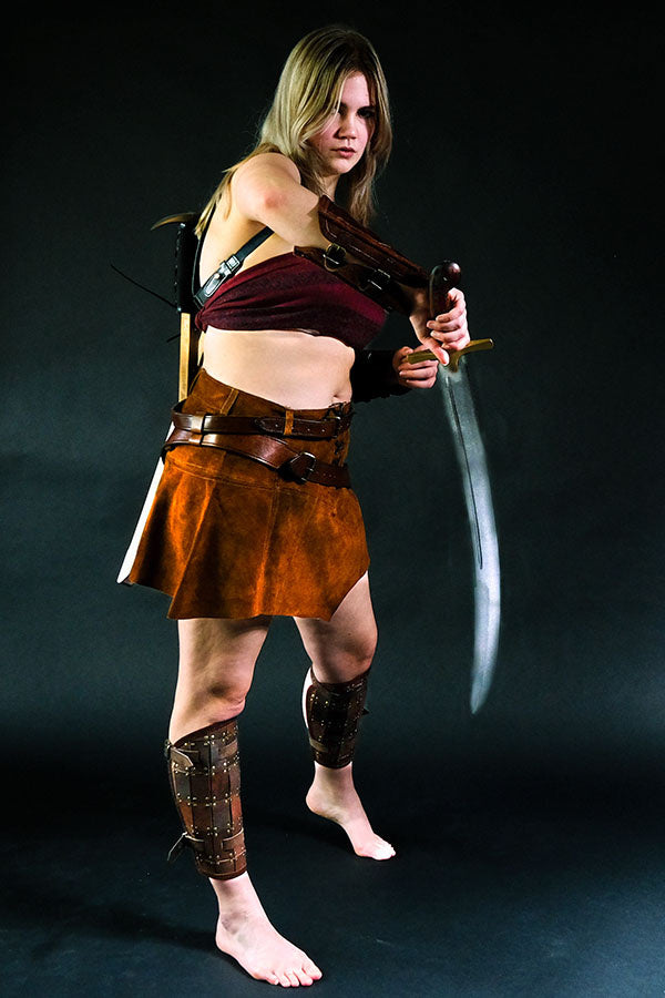 Leather skirt Nuala, brown