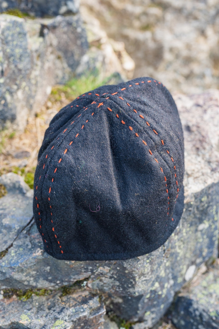 Viking cap Njal, black, wool blend
