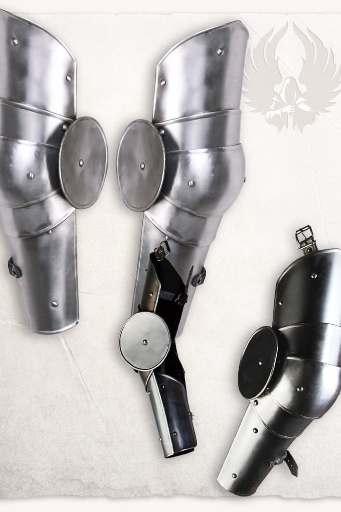 Vambraces Gustav, arm armour, blackened, 1.2 mm
