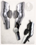 Vambraces Gustav, arm armour, blackened, 1.2 mm