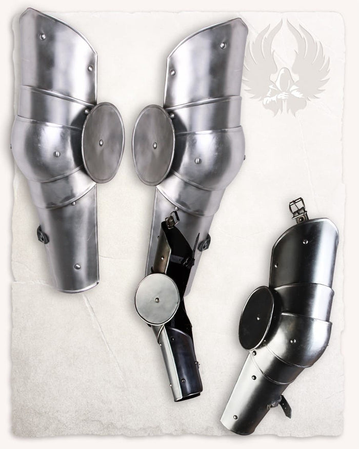 Vambraces Gustav, arm armour, blackened, 1.2 mm