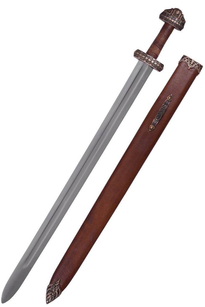 Viking sword island Eigg, leather grip, semi-sharp