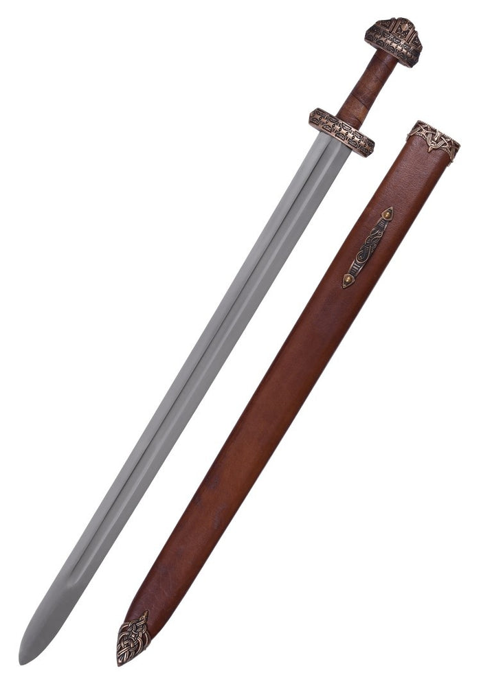 Viking sword island Eigg, leather grip, semi-sharp