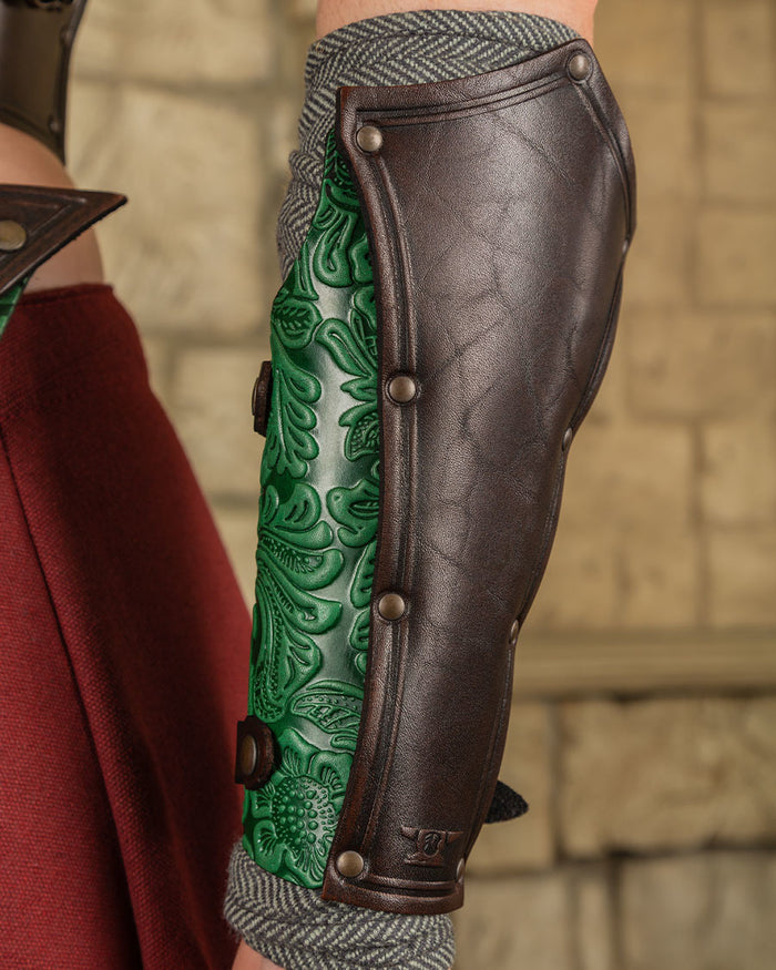 Leather ladies' armour Morgana, brown-green