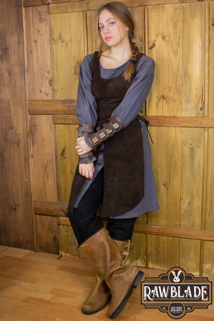 Split leather tabard Joanne, brown