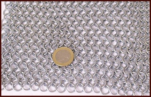 Chainmail coif with square neck, bronzed, 8 mm