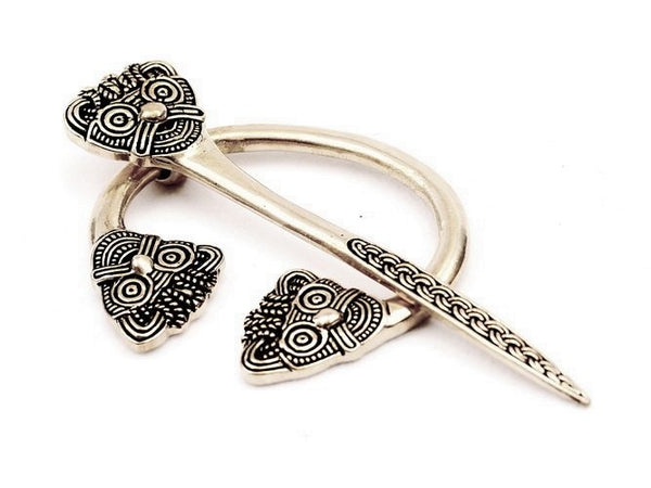 10th century Viking fibula Høm, silvered bronze