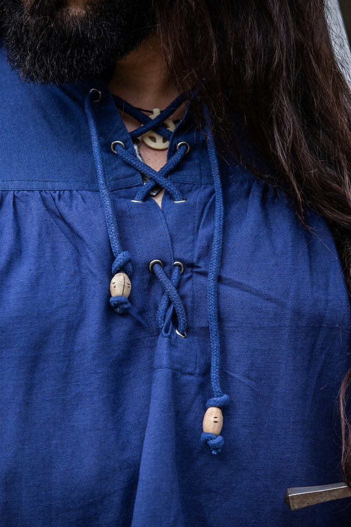 Pirate shirt with laces, blue