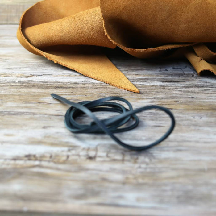 Leather lace black, 100 cm 