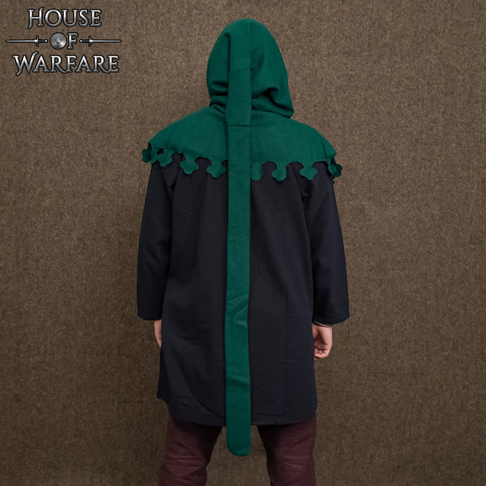 Late Medieval Liripipe Hood, Wool, Green