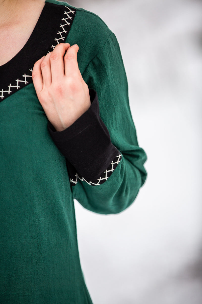 Wikińska suknia Lagertha, zielona