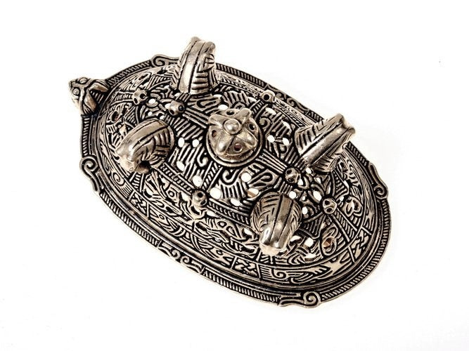 Viking turtle brooch Birka, silver-plated, price per piece