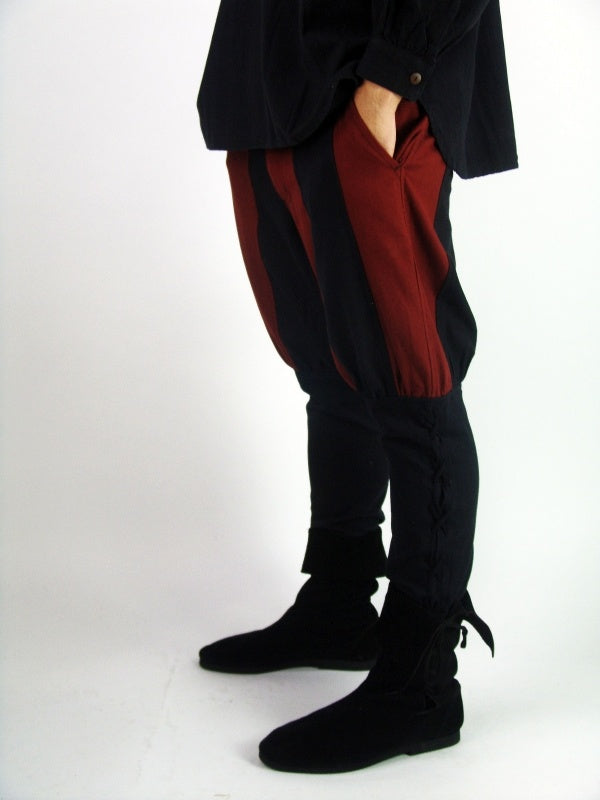 Landsknecht trousers Gustav, black-red