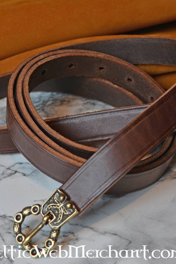 15th century belt London, brass, 165 cm, brown