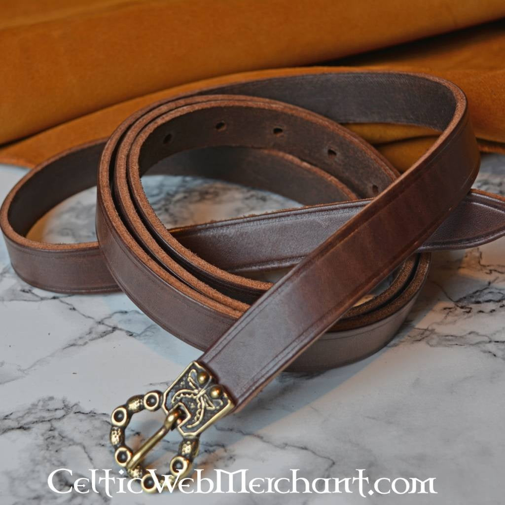 15th century belt London, brass, 165 cm, brown