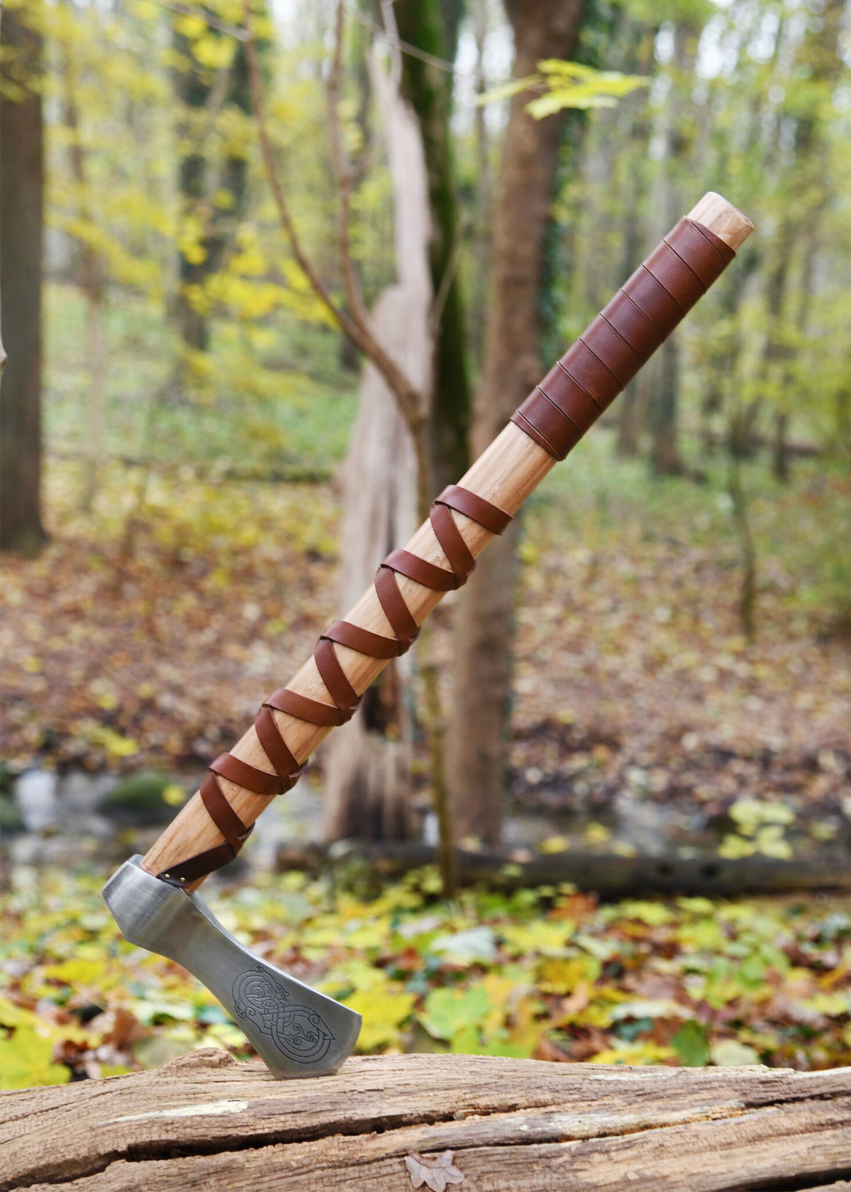 Viking axe, type A, engraved, semi-sharp