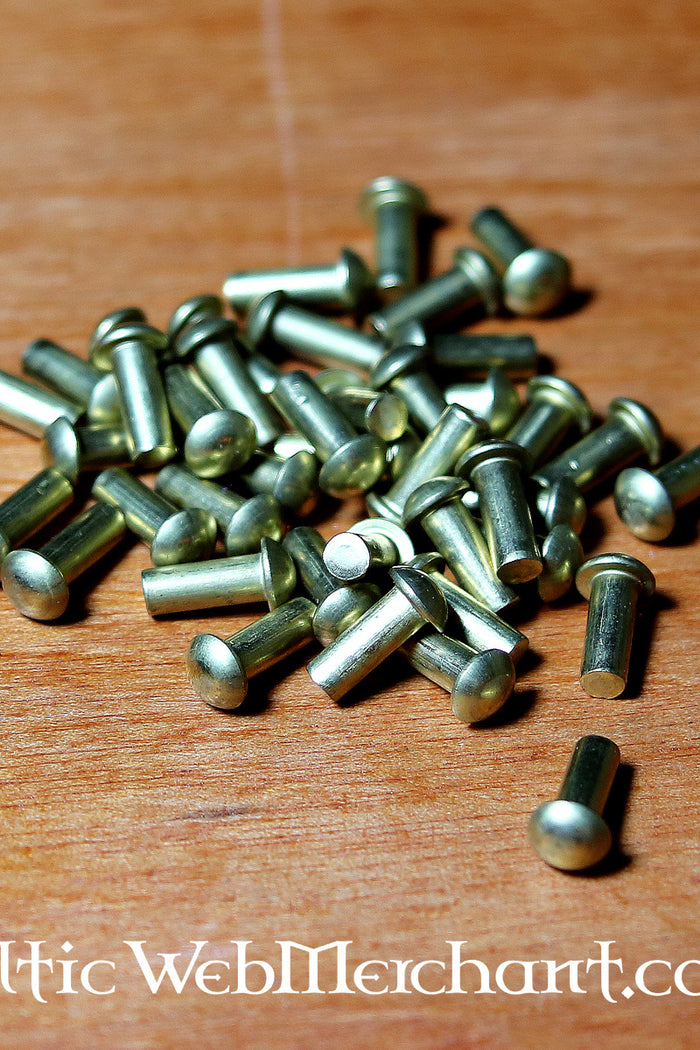50 brass rivets 4 mm, short