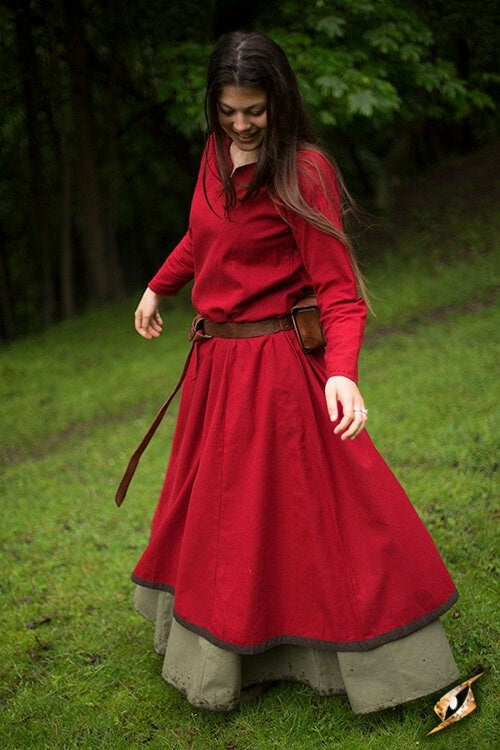 Medieval dress Anne, dark red/brown