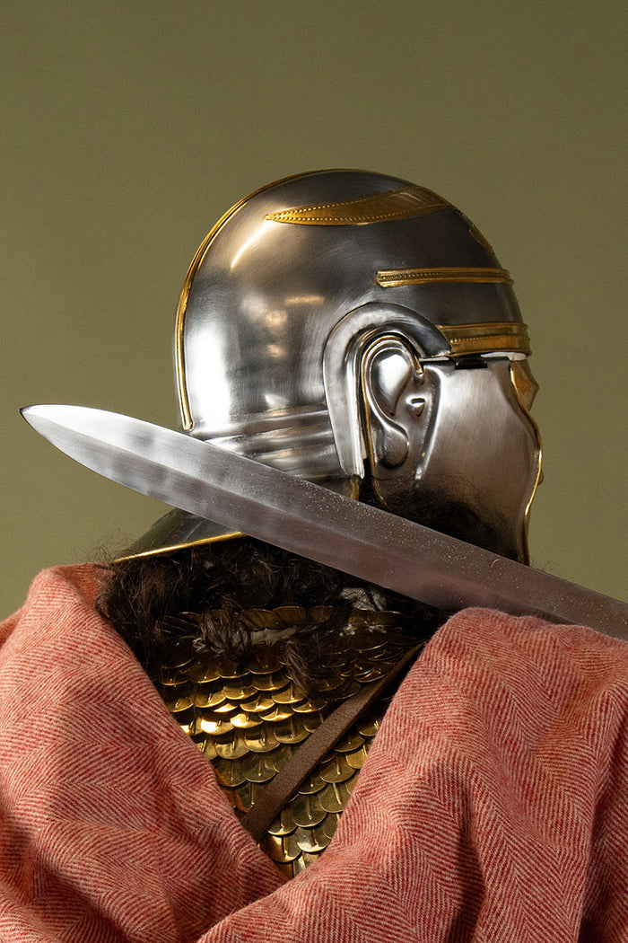 1st century Roman cavalry helmet with larva mask, 1.3 mm