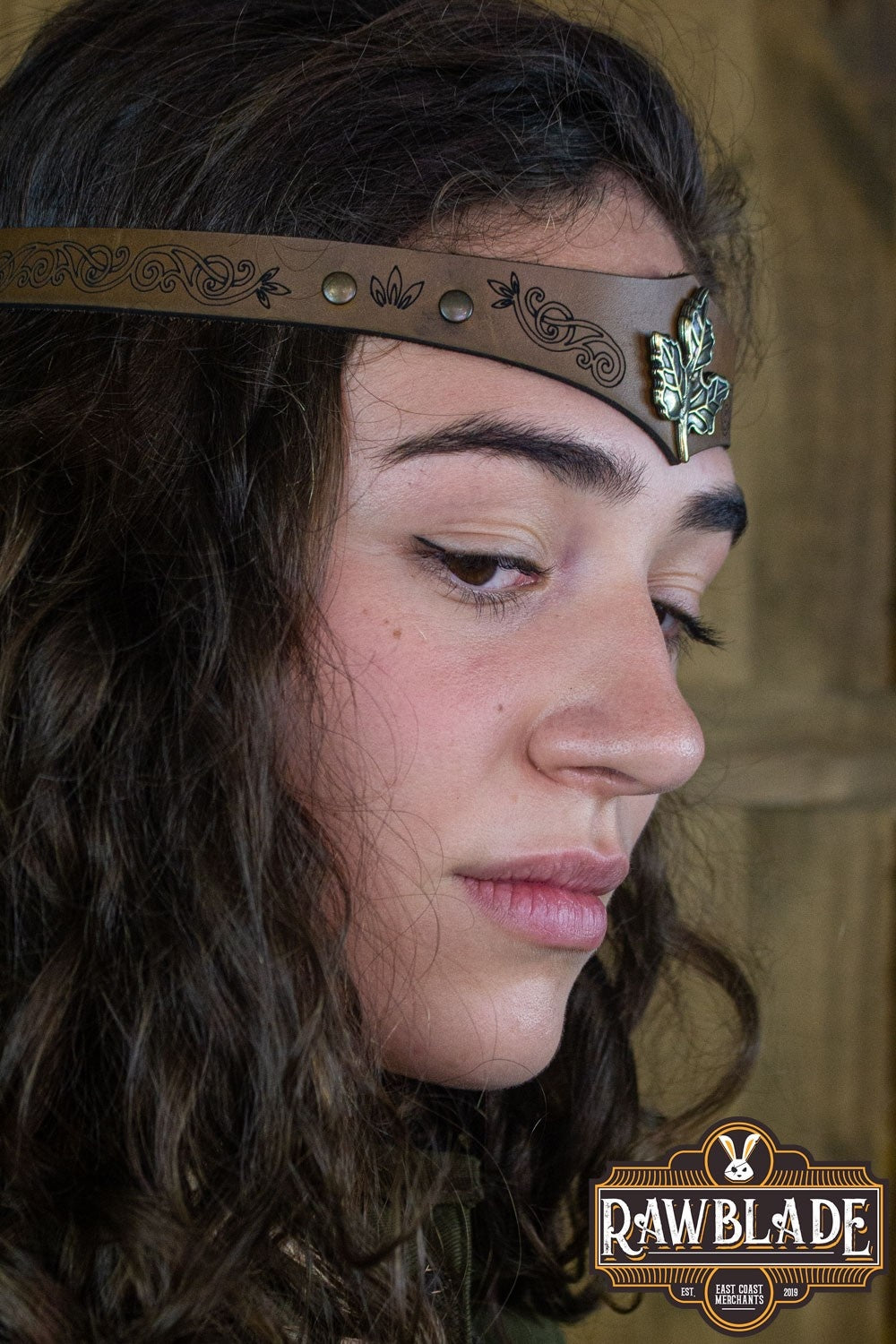 Lassel Headband, leather, brown