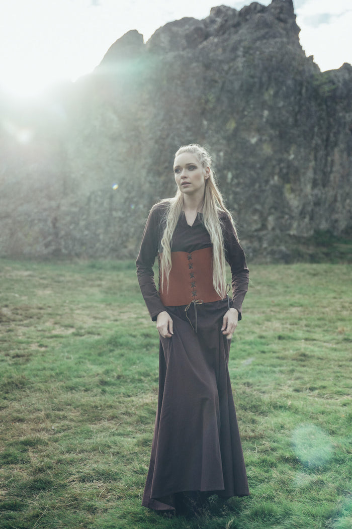 Viking dress Lina, dark brown