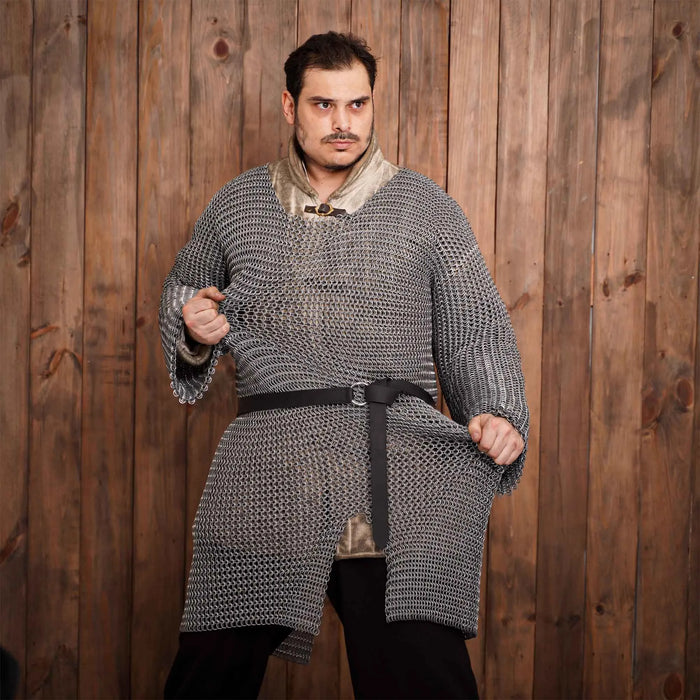 Hauberk with split, aluminium & rubber 10 mm