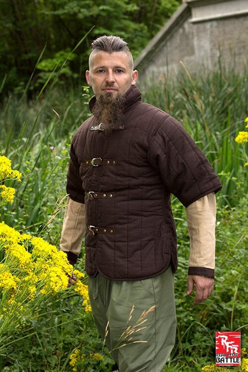 RFB gambeson with short sleeves, brown