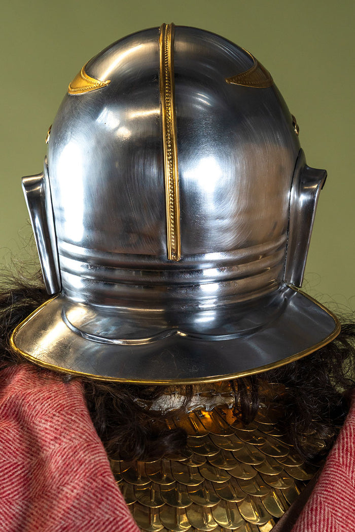 1st century Roman cavalry helmet with larva mask, 1.3 mm