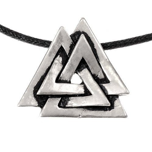 Valknut amulet, verzilverd brons