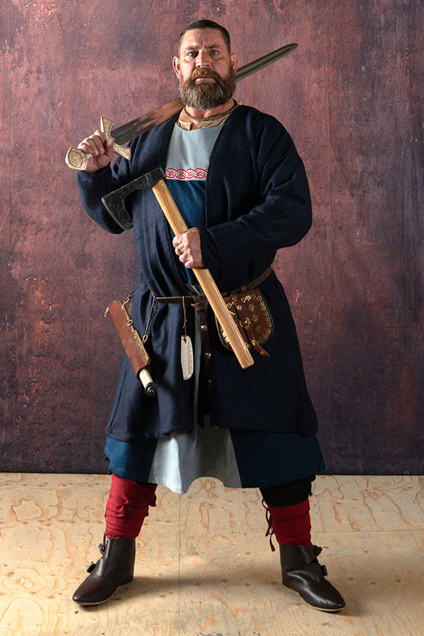 Viking caftan Loki, wool blend, blue